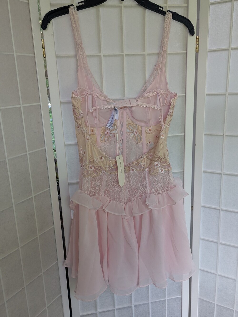 For Love And Lemons Flyaway Bow Slip Dress Medium NWT - Picture 6 of 11
